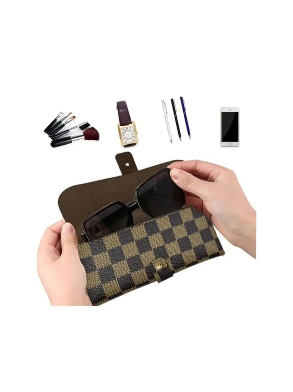 Fashion and Trendy Black and Brown Glasses Storage Bag Fashion Sunglasses Case